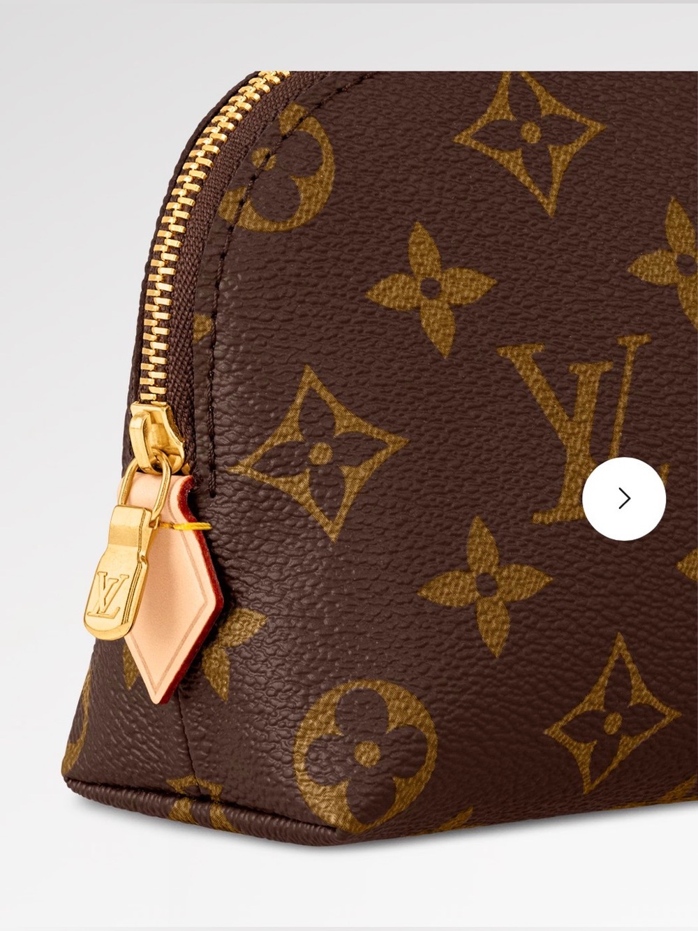 Louis Vuitton Brown Monogram Cosmetic Pouch with Gold Hardware